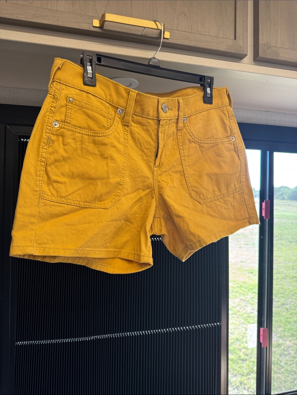 Ariat Mustard Yellow boyfriend lightweight cotton shorts